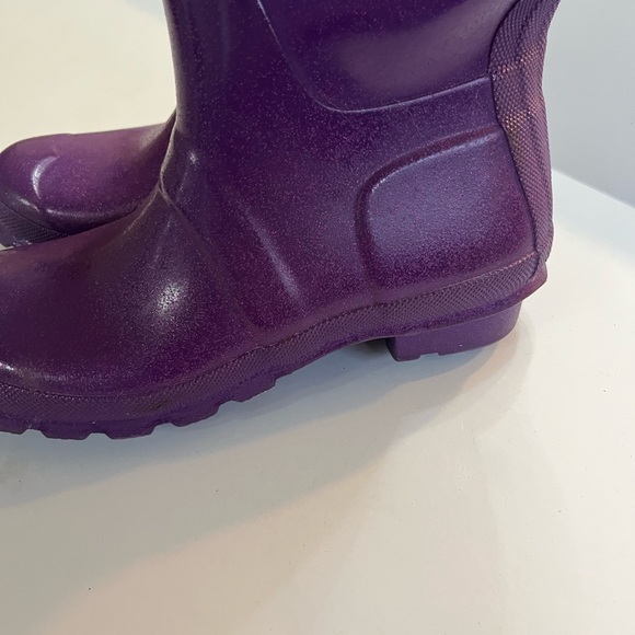 Hunter Boots original Tall rain boots in Purple Glitter sparkle size 7 - Picture 3 of 10
